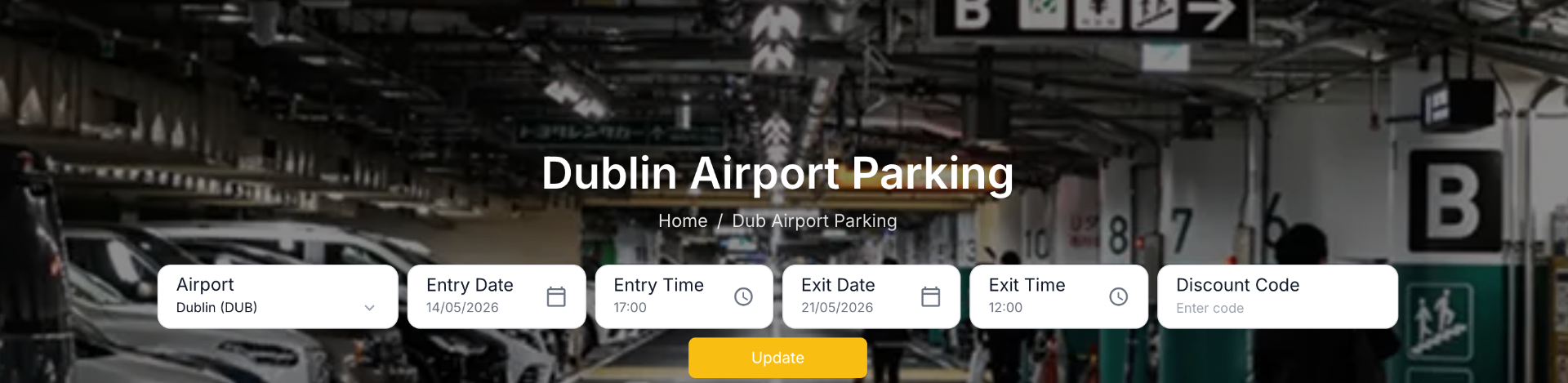 Book Dublin Airport Parking — compare entry and exit dates